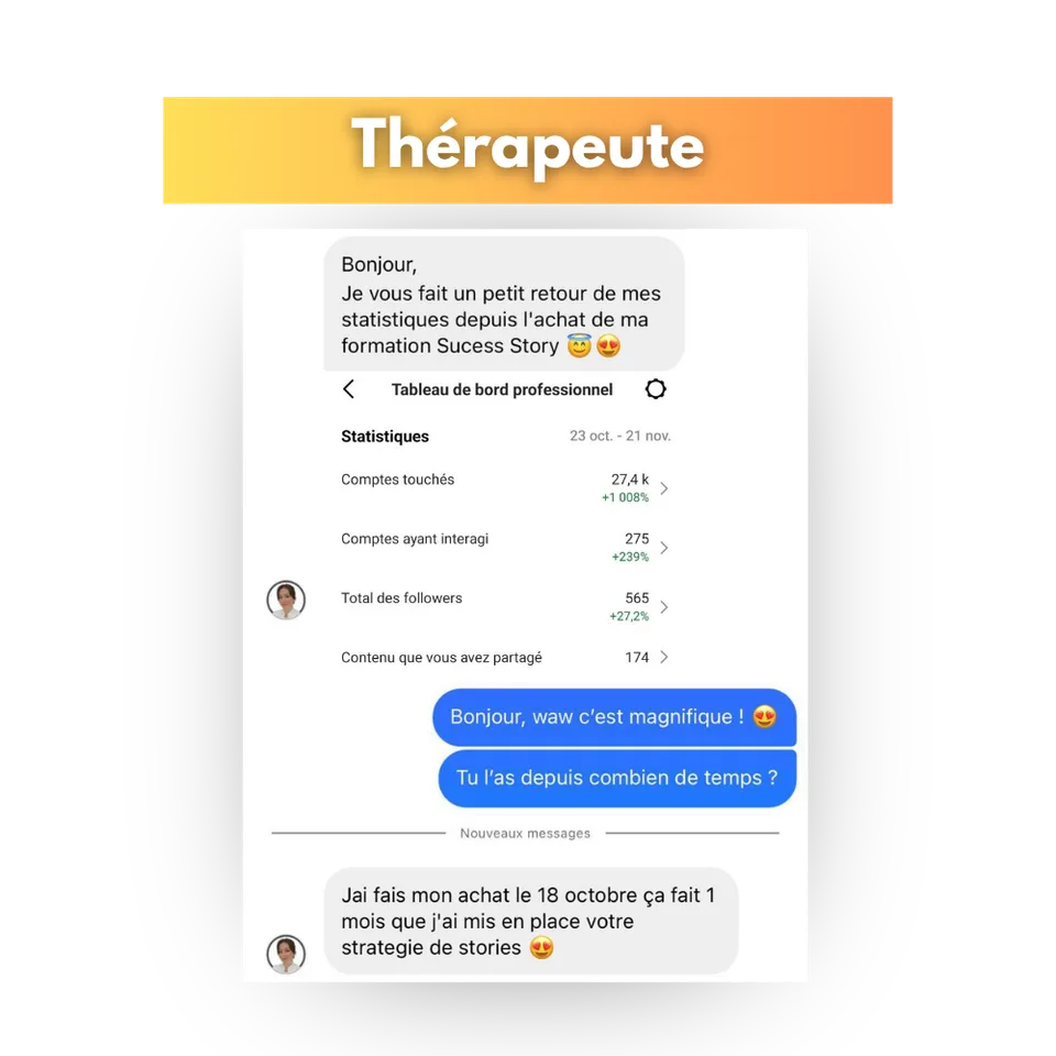 Avis d'une cliente de Success Story, en capture d'écran