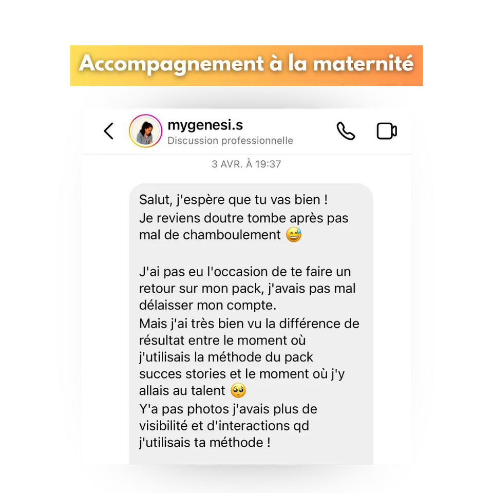 Avis d'une cliente de Success Story, en capture d'écran