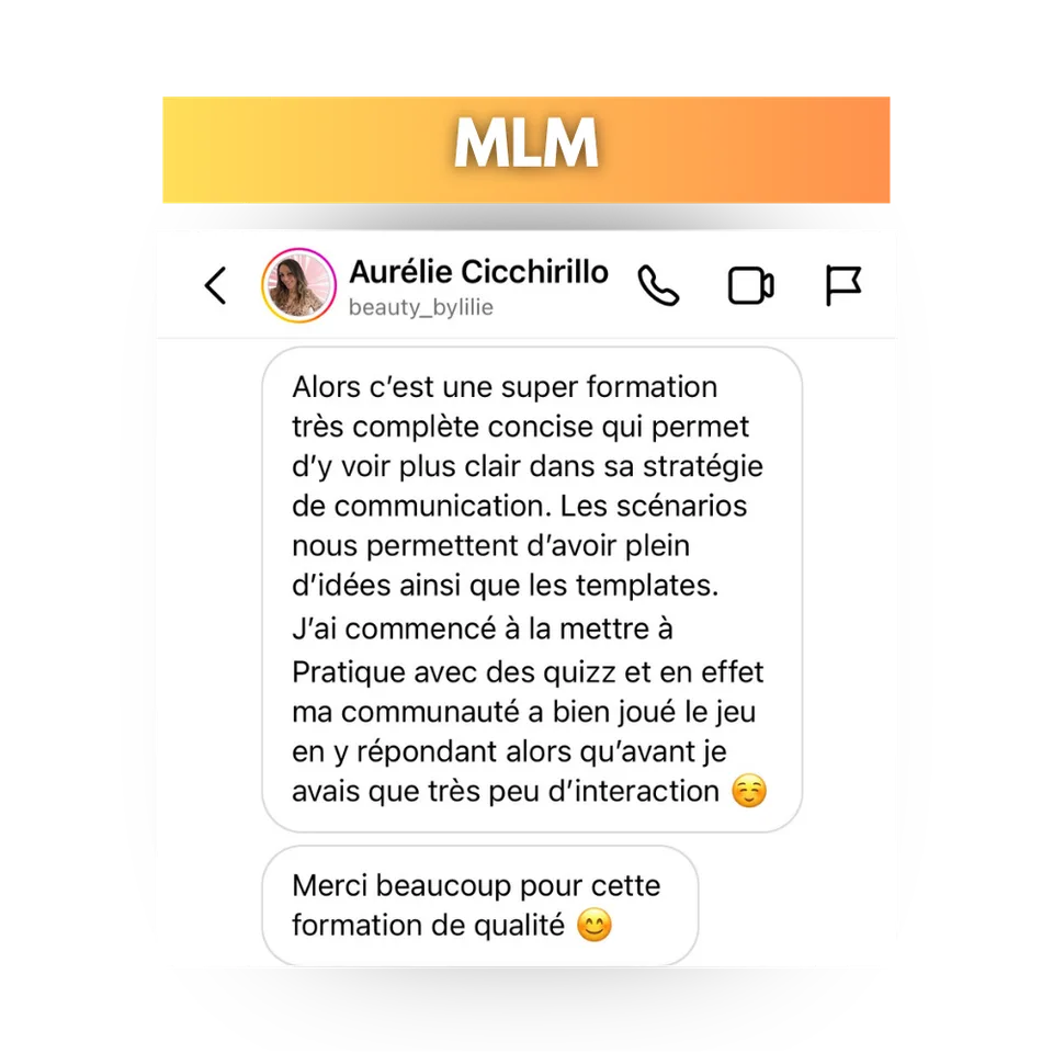 Avis d'une cliente de Success Story, en capture d'écran