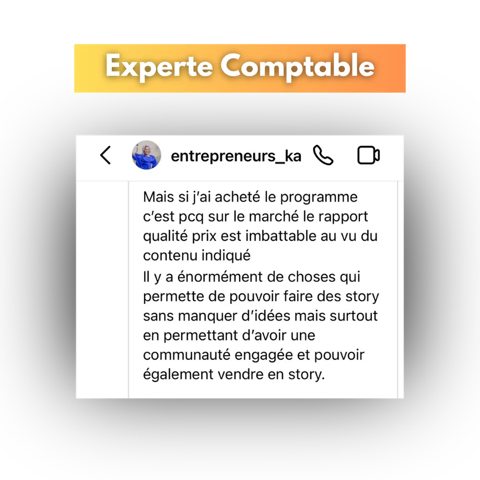 Avis d'une cliente de Success Story, en capture d'écran