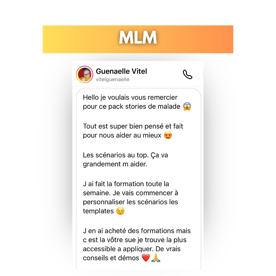 Avis d'une cliente de Success Story, en capture d'écran