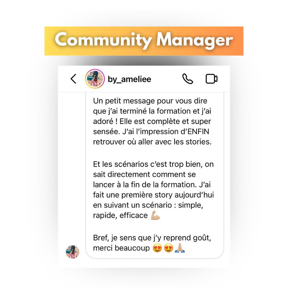 Avis d'une cliente de Success Story, en capture d'écran