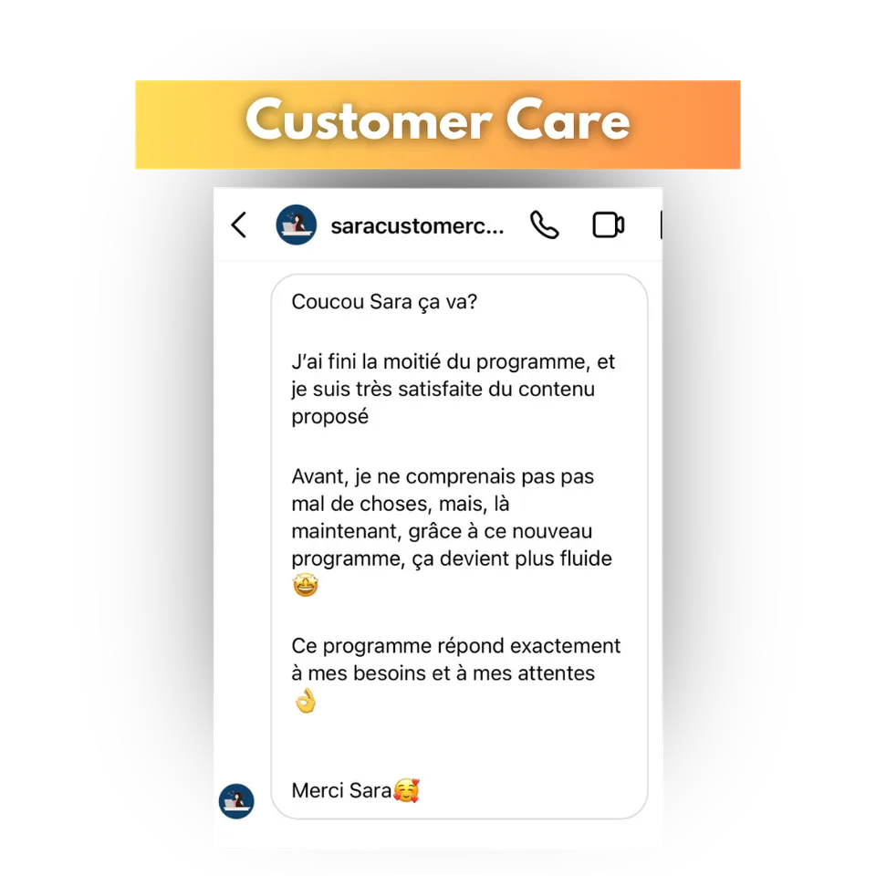 Avis d'une cliente de Success Story, en capture d'écran