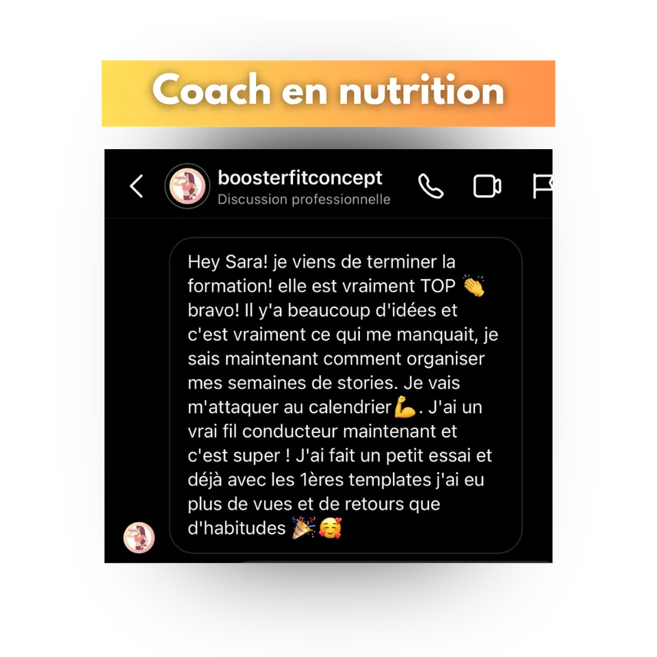 Avis d'une cliente de Success Story, en capture d'écran