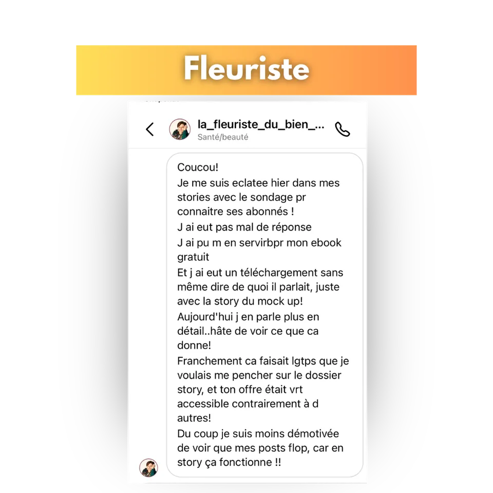 Avis d'une cliente de Success Story, en capture d'écran